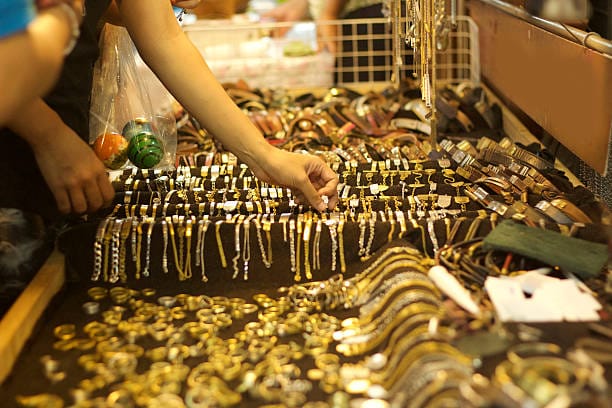 handmade jewelry bracelets at the market