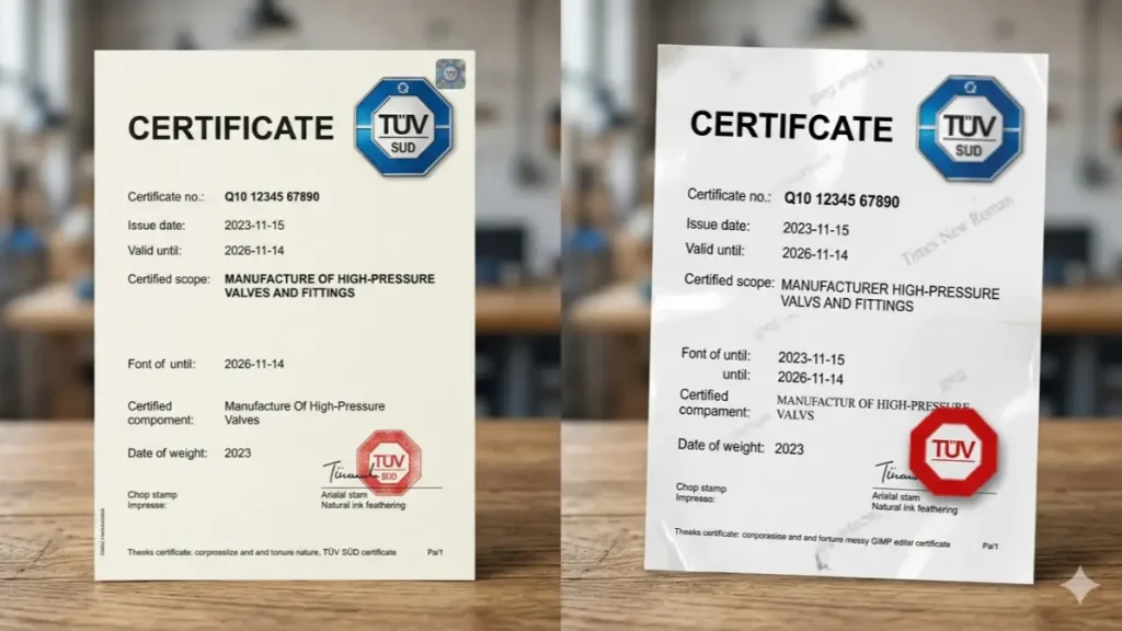 Häufige Arten gefälschter Zertifikate. Vergleich von Zertifikaten
